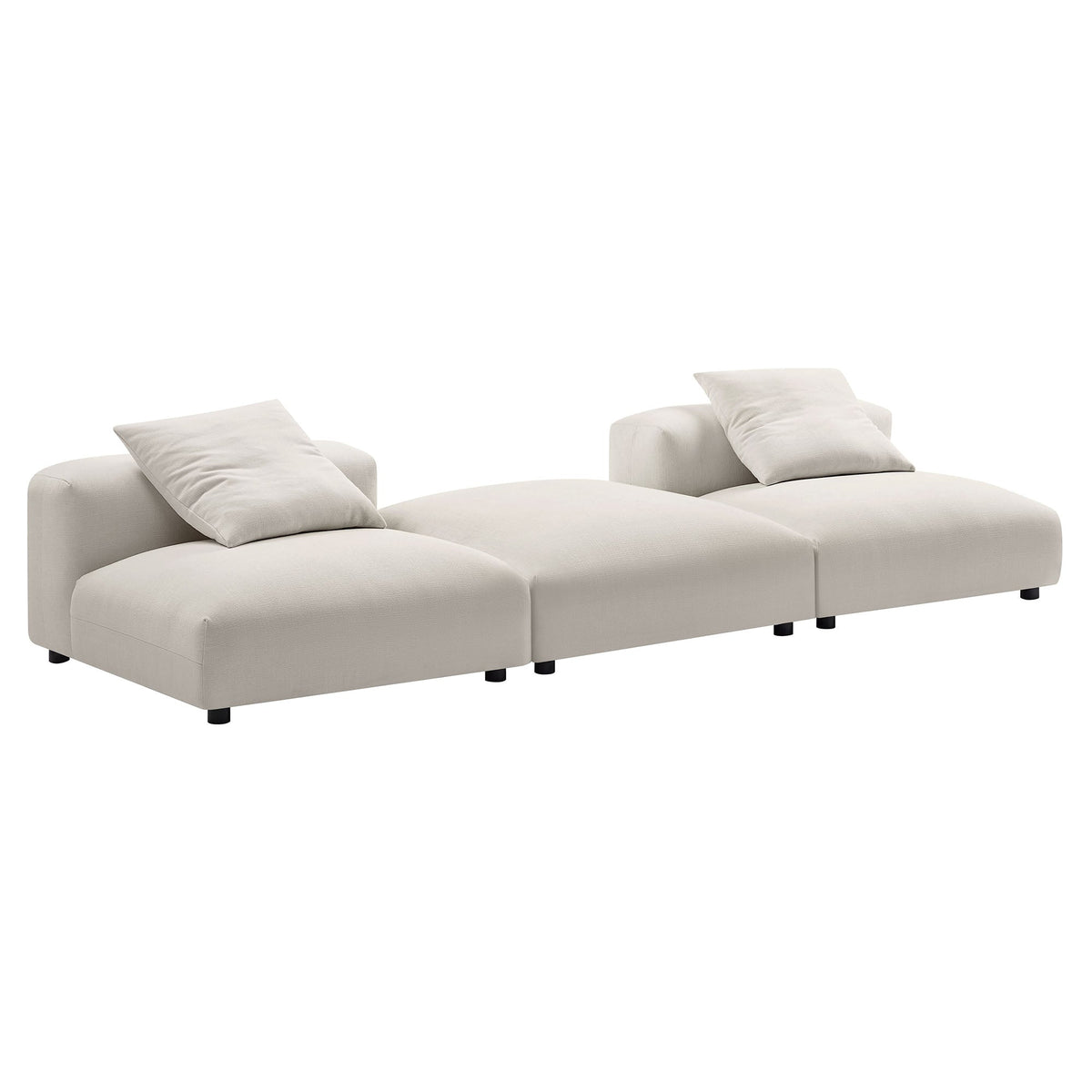 Solace Salt 3-Piece Modular Upholstered Fabric Sectional Sofa - Ornate Home