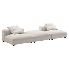 Solace Salt 3-Piece Modular Upholstered Fabric Sectional Sofa - Ornate Home