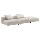 Solace Salt 3-Piece Modular Upholstered Fabric Sectional Sofa - Ornate Home