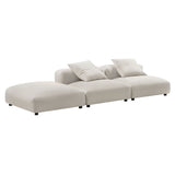 Solace Salt 3-Piece Modular Upholstered Fabric Sectional Sofa - Ornate Home