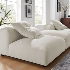 Solace Salt 3-Piece Modular Upholstered Fabric Sectional Sofa - Ornate Home
