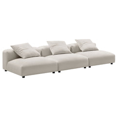 Solace Salt 3-Piece Modular Upholstered Fabric Sofa - Ornate Home