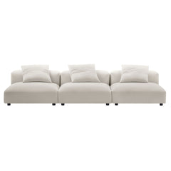 Solace Salt 3-Piece Modular Upholstered Fabric Sofa - Ornate Home