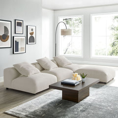 Solace Salt 4-Piece Modular Upholstered Fabric Sectional Sofa - Ornate Home