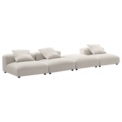 Solace Salt 4-Piece Modular Upholstered Fabric Sectional Sofa - Ornate Home
