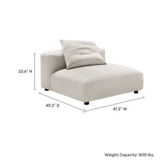 Solace Salt Modular Upholstered Fabric Armless Chair - Ornate Home