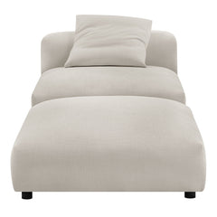 Solace Salt Modular Upholstered Fabric Armless Chair and Ottoman Set - Ornate Home