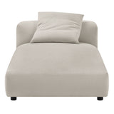 Solace Salt Modular Upholstered Fabric Armless Chaise Lounge - Ornate Home