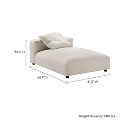 Solace Salt Modular Upholstered Fabric Armless Chaise Lounge - Ornate Home