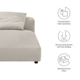 Solace Salt Modular Upholstered Fabric Armless Chaise Lounge - Ornate Home