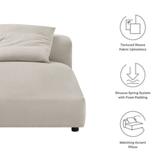 Solace Salt Modular Upholstered Fabric Armless Chaise Lounge - Ornate Home