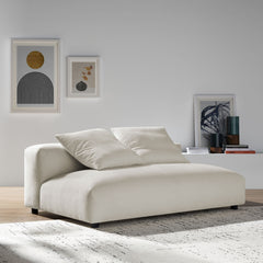 Solace Salt Modular Upholstered Fabric Armless Loveseat - Ornate Home