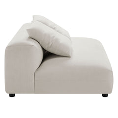 Solace Salt Modular Upholstered Fabric Armless Loveseat - Ornate Home