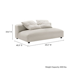 Solace Salt Modular Upholstered Fabric Armless Loveseat - Ornate Home