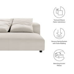 Solace Salt Modular Upholstered Fabric Armless Loveseat - Ornate Home