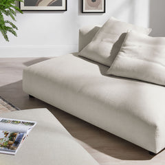 Solace Salt Modular Upholstered Fabric Armless Loveseat and Ottoman Set - Ornate Home