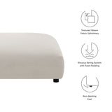 Solace Salt Modular Upholstered Fabric Ottoman - Ornate Home