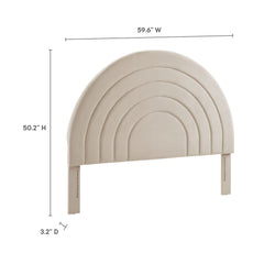 Solana Almond Arched Performance Velvet Full Headboard - Ornate Home