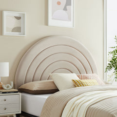 Solana Almond Arched Performance Velvet King Headboard - Ornate Home