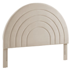 Solana Almond Arched Performance Velvet King Headboard - Ornate Home