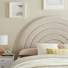 Solana Almond Arched Performance Velvet King Headboard - Ornate Home