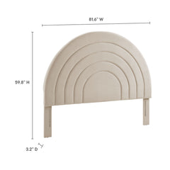 Solana Almond Arched Performance Velvet King Headboard - Ornate Home