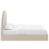 Solana Almond Arched Performance Velvet King Platform Bed - Ornate Home