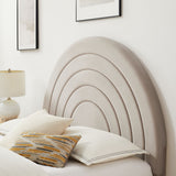 Solana Almond Arched Performance Velvet King Platform Bed - Ornate Home