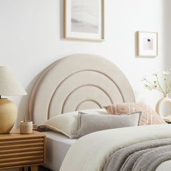 Solana Almond Arched Performance Velvet Twin Headboard - Ornate Home