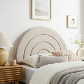 Solana Almond Arched Performance Velvet Twin Headboard - Ornate Home