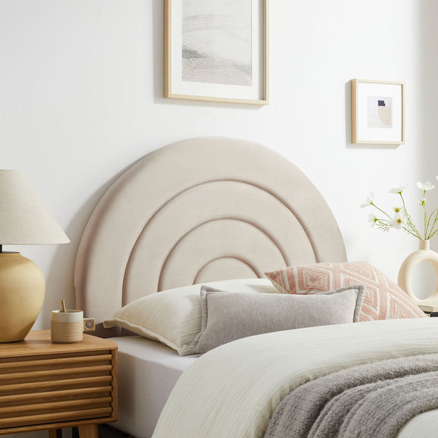 Solana Almond Arched Performance Velvet Twin Headboard - Ornate Home