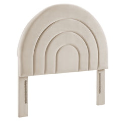 Solana Almond Arched Performance Velvet Twin Headboard - Ornate Home