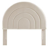 Solana Almond Arched Performance Velvet Twin Headboard - Ornate Home