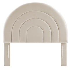 Solana Almond Arched Performance Velvet Twin Headboard - Ornate Home