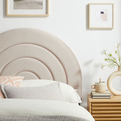 Solana Almond Arched Performance Velvet Twin Headboard - Ornate Home