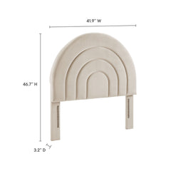 Solana Almond Arched Performance Velvet Twin Headboard - Ornate Home