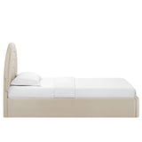 Solana Almond Arched Performance Velvet Twin Platform Bed - Ornate Home