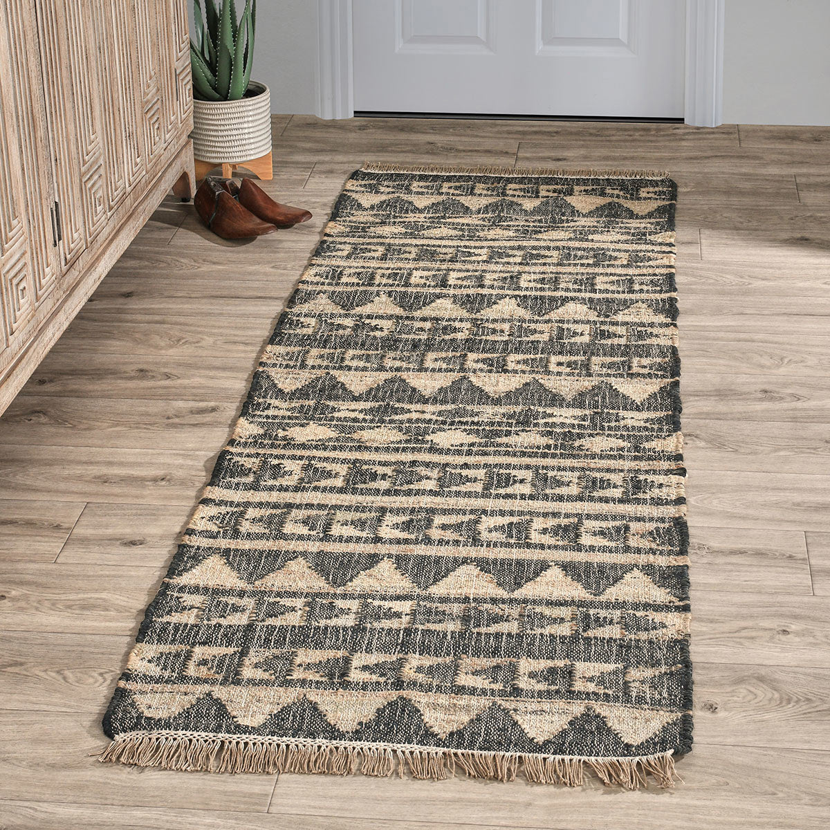 Solana Black Natural Distressed Rug - Ornate Home