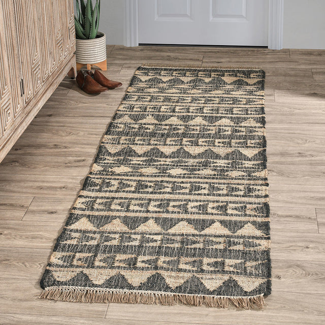 Solana Black Natural Distressed Rug - Ornate Home