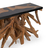 Solana Black Resin Rectangular Console Table