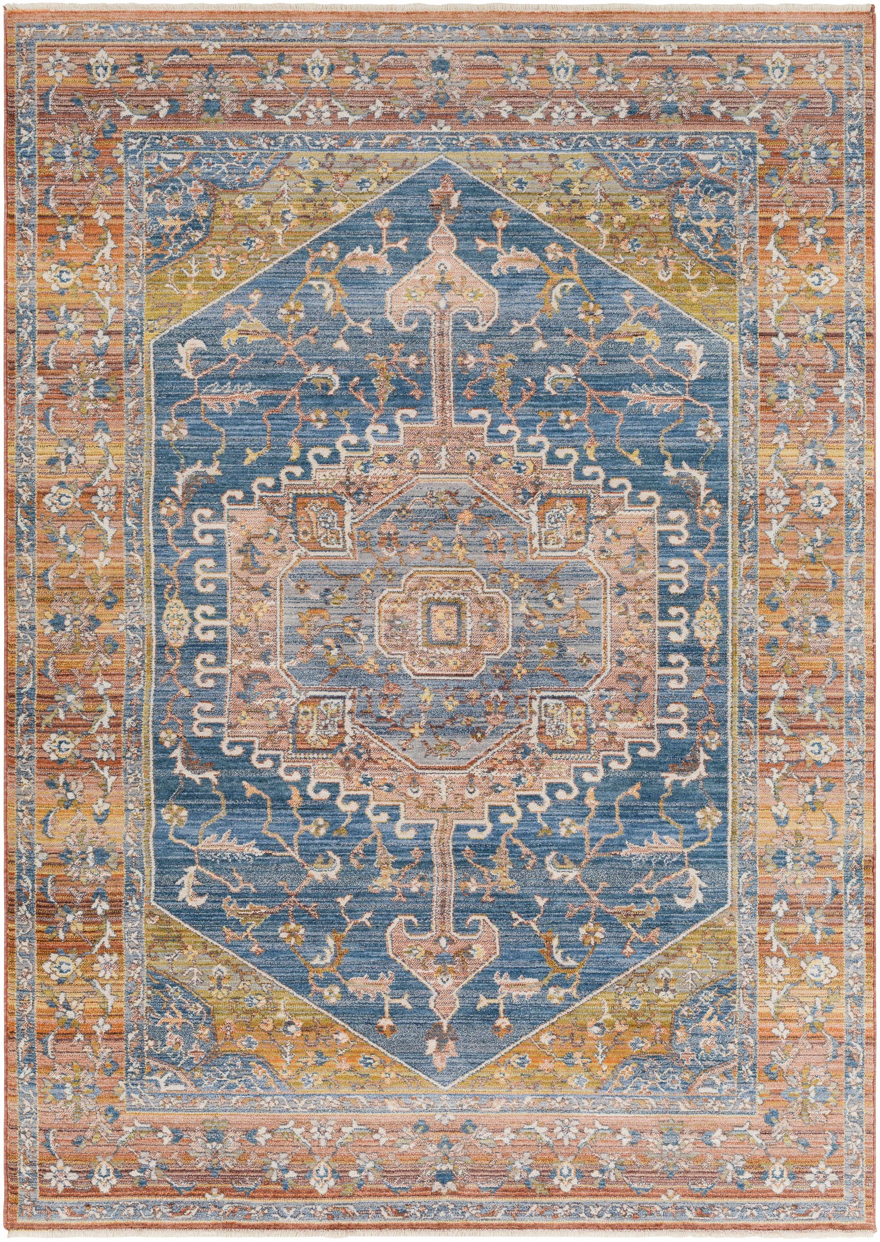 Solana Blue Medallion Area Carpet - Clearance - Ornate Home