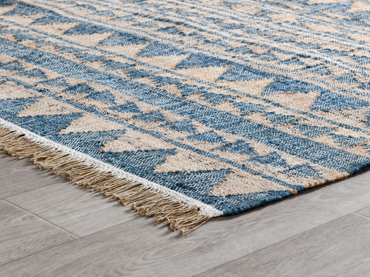 Solana Blue Natural Distressed Rug - Ornate Home