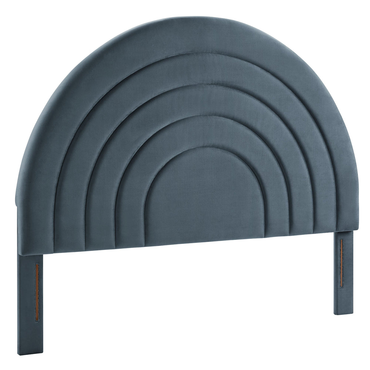 Solana Cadet Blue Arched Performance Velvet Queen Headboard - Ornate Home