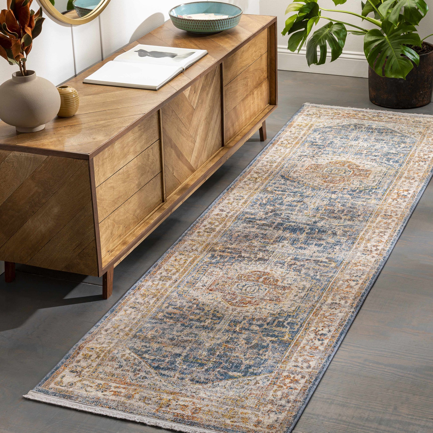 Solana Distressed Medallion Area Carpet - Clearance - Ornate Home