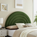 Solana Moss Green Arched Performance Velvet King Headboard - Ornate Home