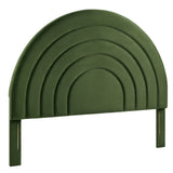 Solana Moss Green Arched Performance Velvet King Headboard - Ornate Home