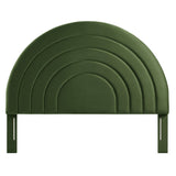 Solana Moss Green Arched Performance Velvet King Headboard - Ornate Home