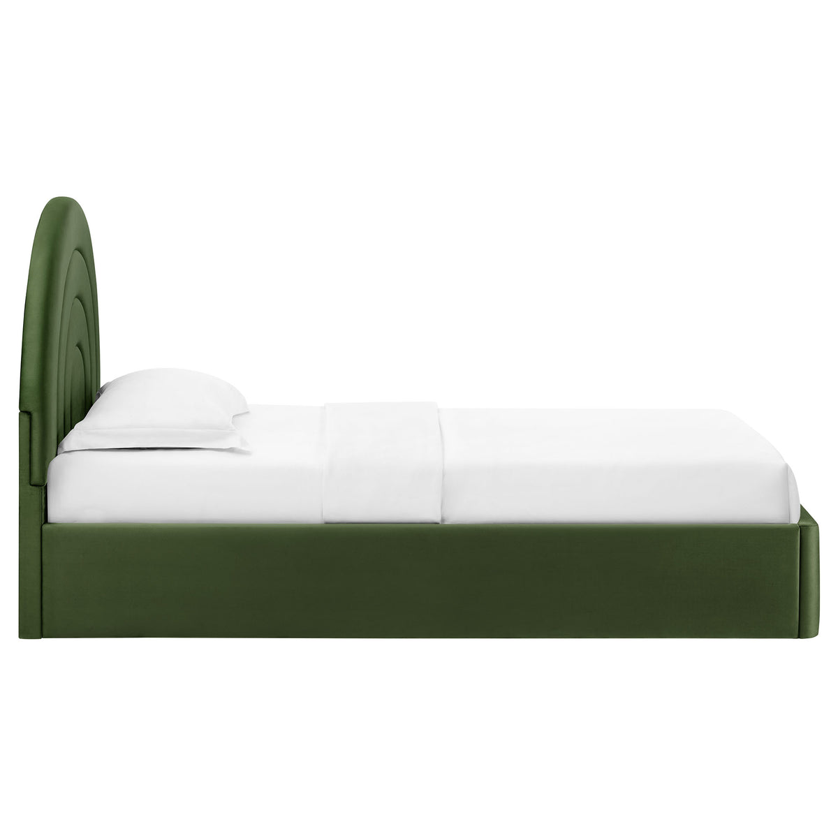 Solana Moss Green Arched Performance Velvet Twin Platform Bed - Ornate Home