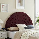 Solana Mulberry Arched Performance Velvet Full Headboard - Ornate Home