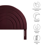 Solana Mulberry Arched Performance Velvet Full Headboard - Ornate Home